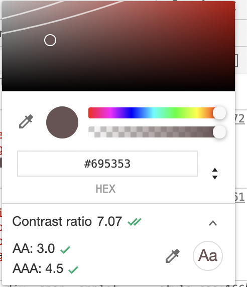 DevTools color checker